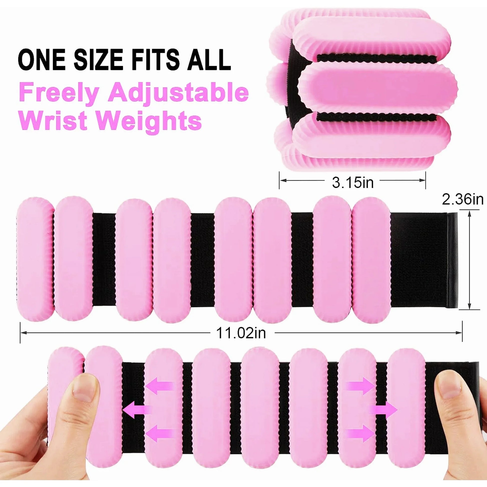 Pilates Wrist & Ankle Weights for Women, Wearable Strong Arm & Leg Weights Set of 2(1Lbs Each), Adjustable Ankle Weights for Walking, Yoga, Dance, Barre,Gym