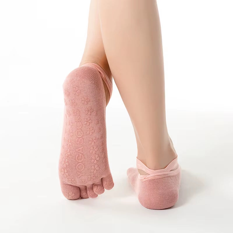 Yoga Anti-Slip Socks 1 Pairs Women Pilates Backless Silicone Non-Slip Socks Ladies Breathable Ballet Dance Gym Pilates Socks