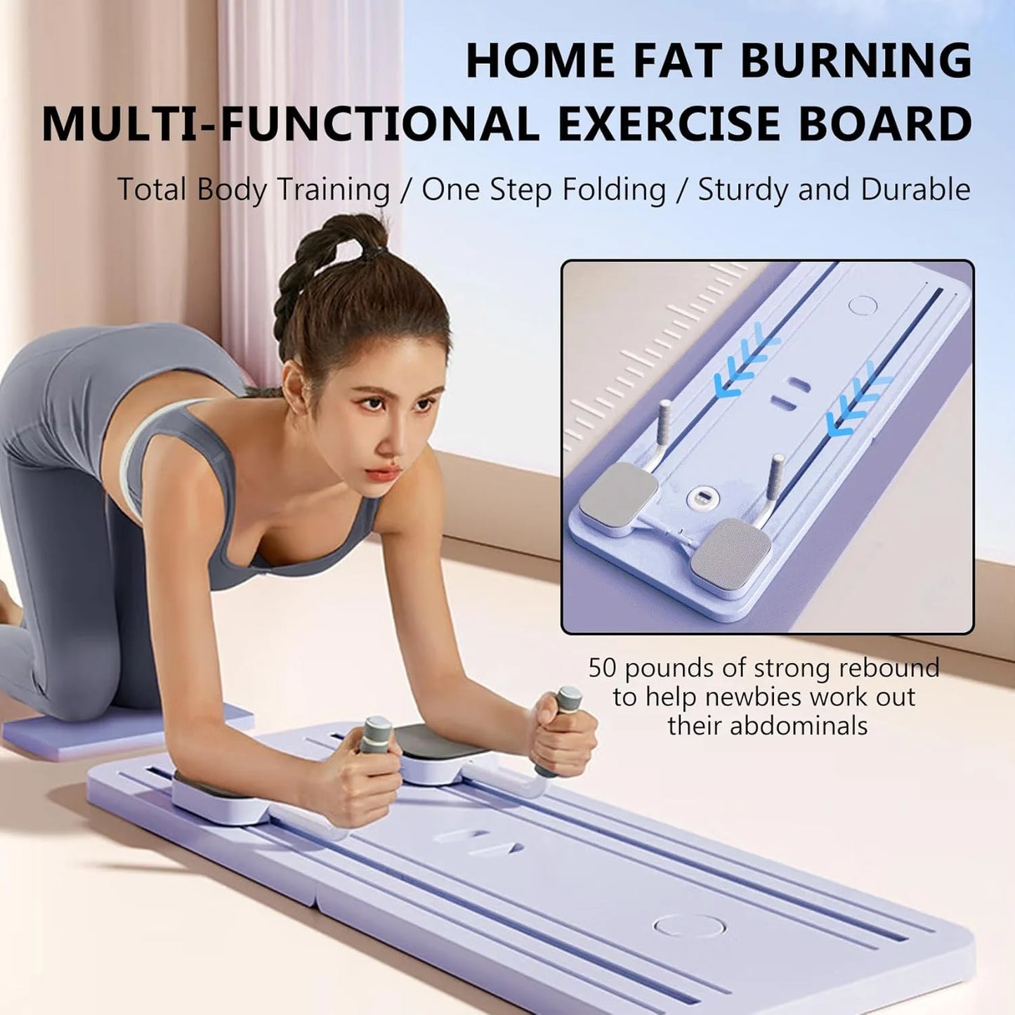 Premium 8-In-1 Abs Exercise Board - Multi-Functional Pilates Abdominal Trainer, Functional Pilates Board, Home Multi-Functional Folding Body Board, Waist, Hips, Arms Slimming,Yoga