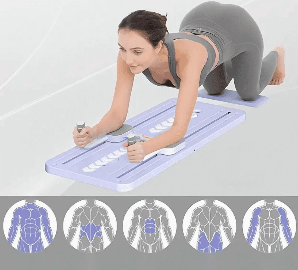 Premium 8-In-1 Abs Exercise Board - Multi-Functional Pilates Abdominal Trainer, Functional Pilates Board, Home Multi-Functional Folding Body Board, Waist, Hips, Arms Slimming,Yoga