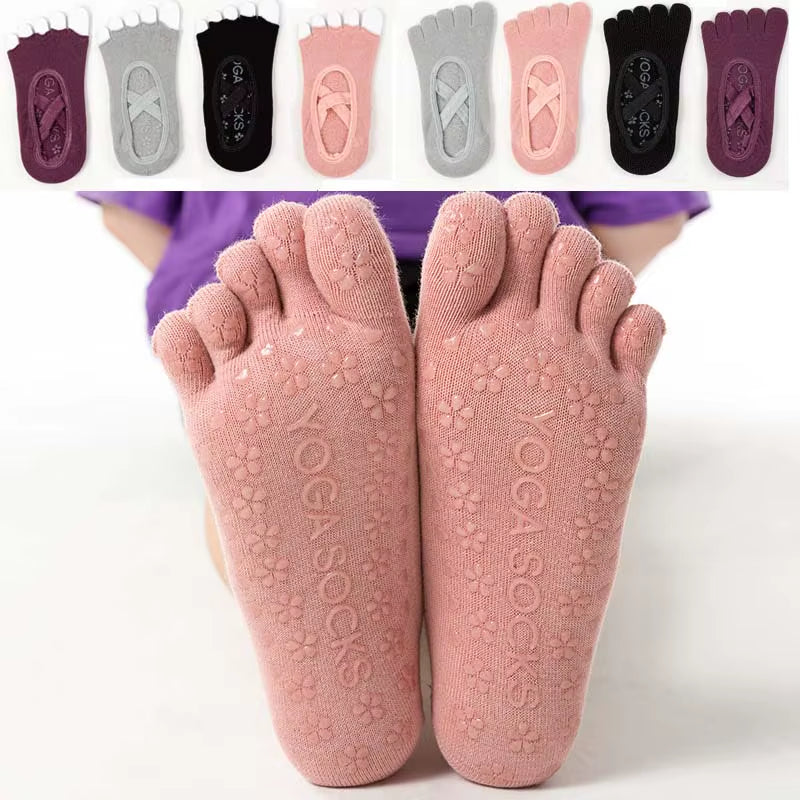 Yoga Anti-Slip Socks 1 Pairs Women Pilates Backless Silicone Non-Slip Socks Ladies Breathable Ballet Dance Gym Pilates Socks