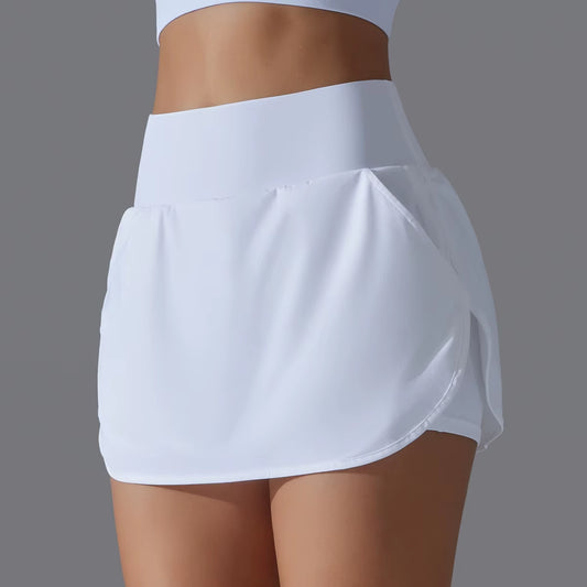 Outdoor Sports Yoga Skirt Badminton Tennis Skirt High Waist Breathable Sweat Skirt Active Athletic Yoga Fitness Skirt Short